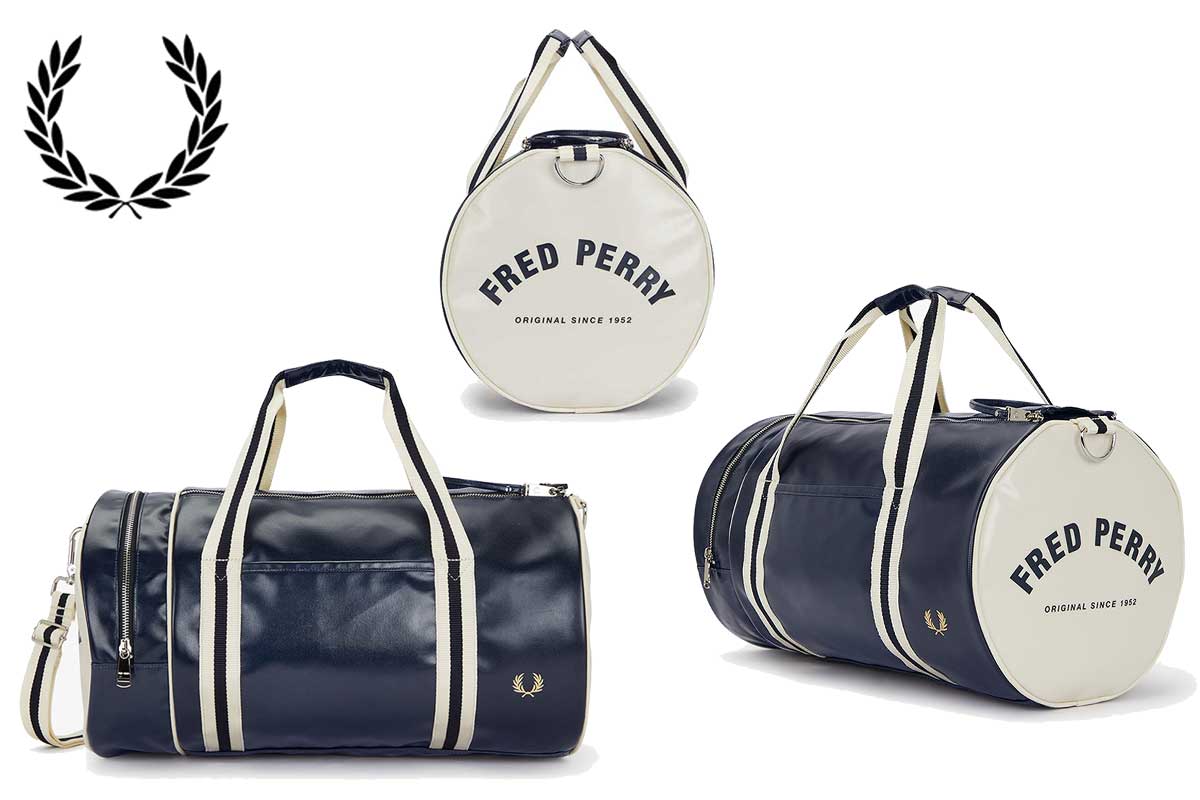 フレッドペリーバッグFREDPERRYCLASSICBARRELBAGL7255635(NAVY/ECRU)バレルバッグドラムバッグボストンバッグ