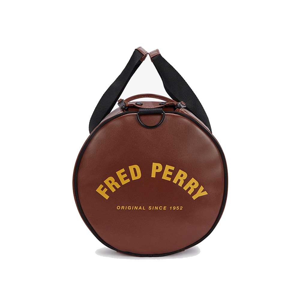 フレッドペリーバッグFREDPERRYTonalClassicBarrelBagL7260S54(WHISKYBROWN)バレルバッグドラムバッグボストンバッグ