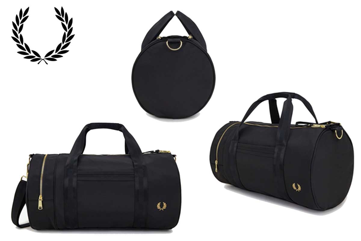 フレッドペリーバッグFREDPERRYTEXTUREDNYLONBARRELBAGL9257102(BLACK)バレルバッグドラムバッグボストンバッグ