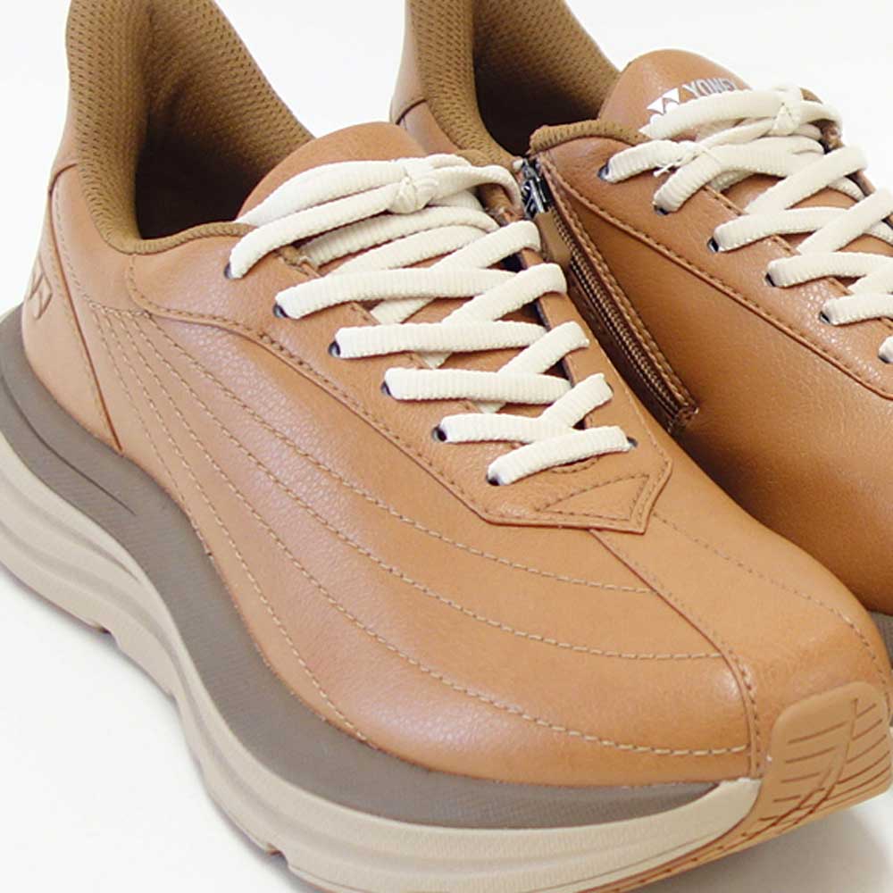 ヨネックスYONEXM128142ライトブラウン(メンズ)撥水快適ウォーキングパワークッションプラスハンズフリー楽々フィット3.5E膝腰負担軽減旅行靴