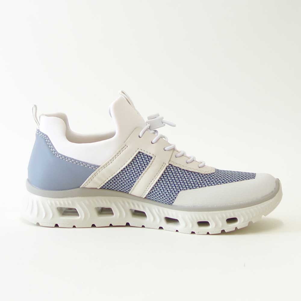 riekerリーカーM606190ホワイト/コンビ(レディース)人工皮革ストレッチクッション性の良いお洒落スリッポンフラットスニーカー「靴」