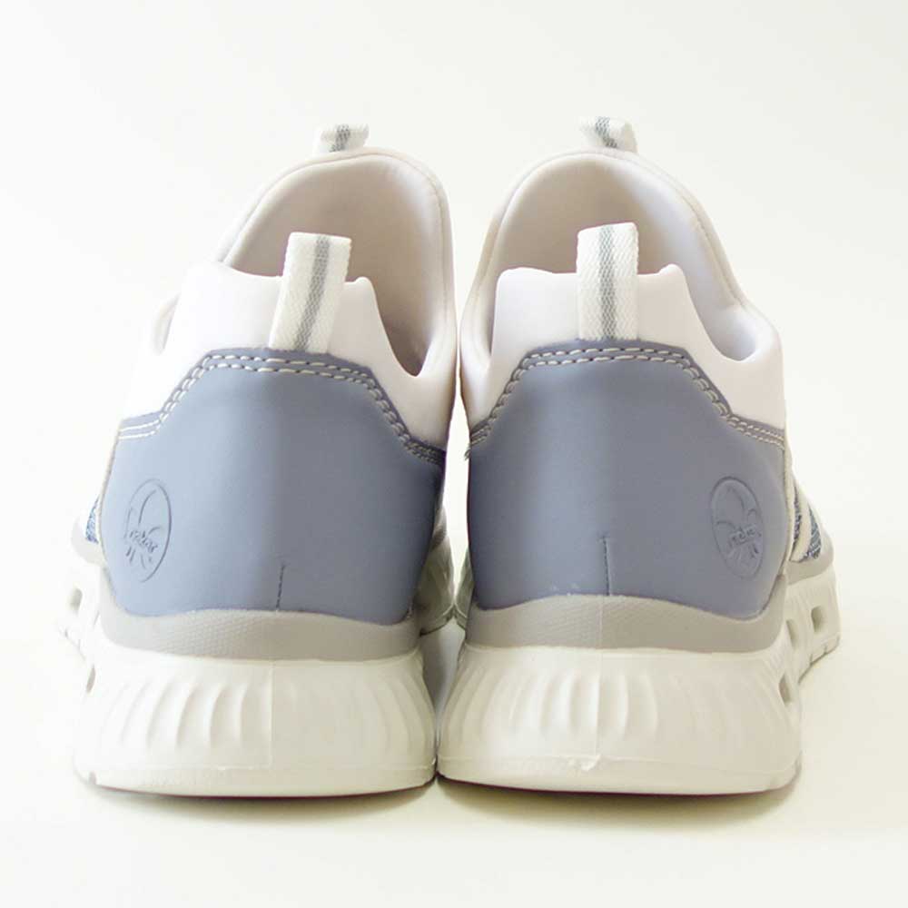 riekerリーカーM606190ホワイト/コンビ(レディース)人工皮革ストレッチクッション性の良いお洒落スリッポンフラットスニーカー「靴」