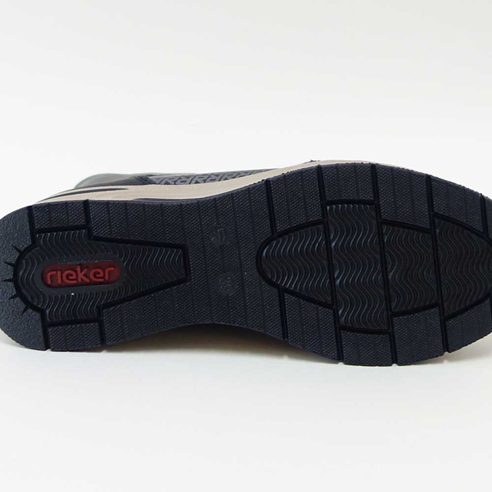 riekerリーカーN9381-60ブロンズ/ブラックお洒落で履き良いフロントジップブーツ人工皮革のショートブーツ「靴」