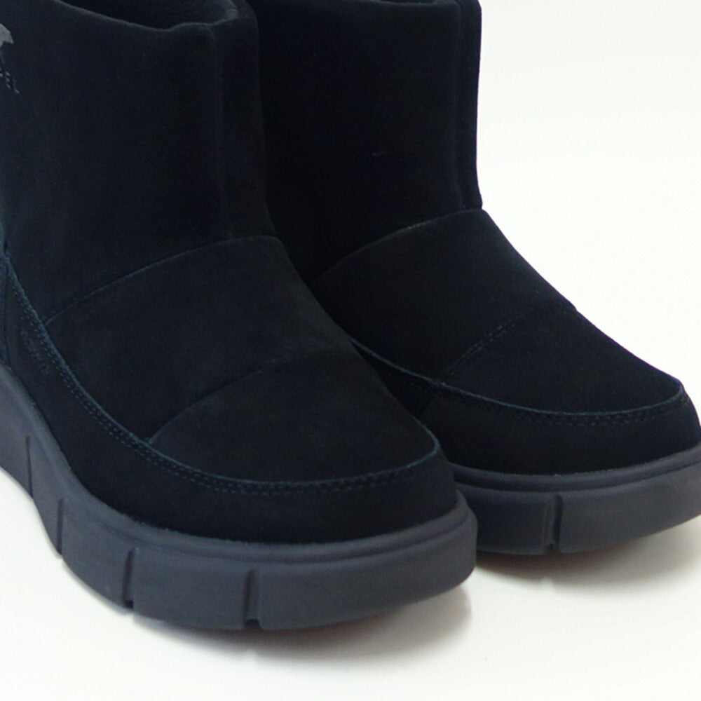 ソレルSORELNL5122(レディース)エクスプローラー3スリッポンウォータープルーフ:Black/SeaSalt(010)スエードレザーショートブーツウォータープルーフ「靴」