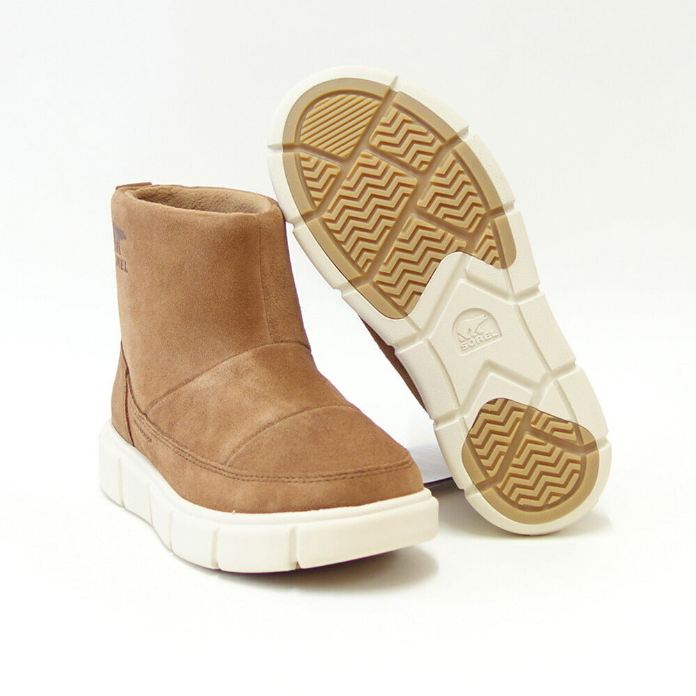 ソレルSORELNL5122(レディース)エクスプローラー3スリッポンウォータープルーフ:VelvetTan/Chalk(242)スエードレザーショートブーツウォータープルーフ「靴」