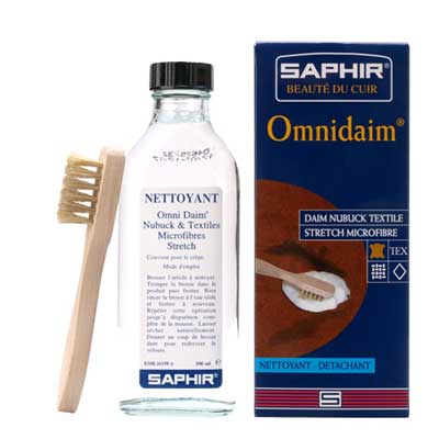 フランス製起毛革用ローション(クリーニング) SAPHIR サフィール オムニローション+ミニブラシ付 起毛素材の汚れ落しに靴 シューズ