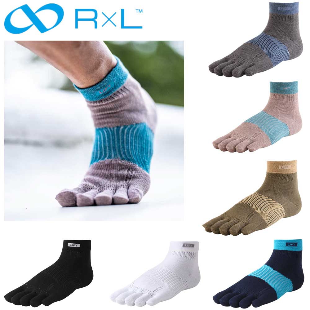 R×L SOCKS アールエルソックス(RA-3001) 立体5本指ソックス(ショート丈モデル)(日本製) LIFT アーチサポート ランニングソックス( 超立体構造)