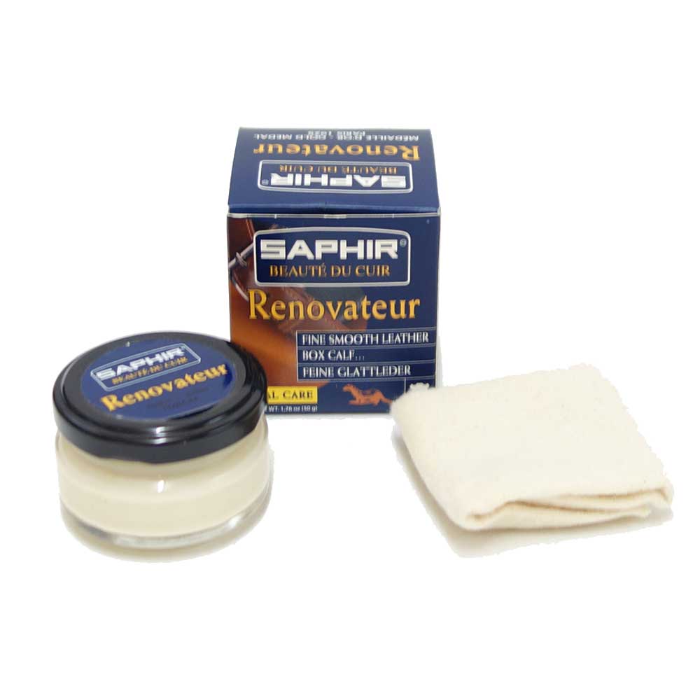 フランスの靴クリーム(カーフ・ボックス革専用) SAPHIR サフィール レノベイタークリーム+クロス付 カーフ、ボックスレザーのお手入れに靴 シューズ
