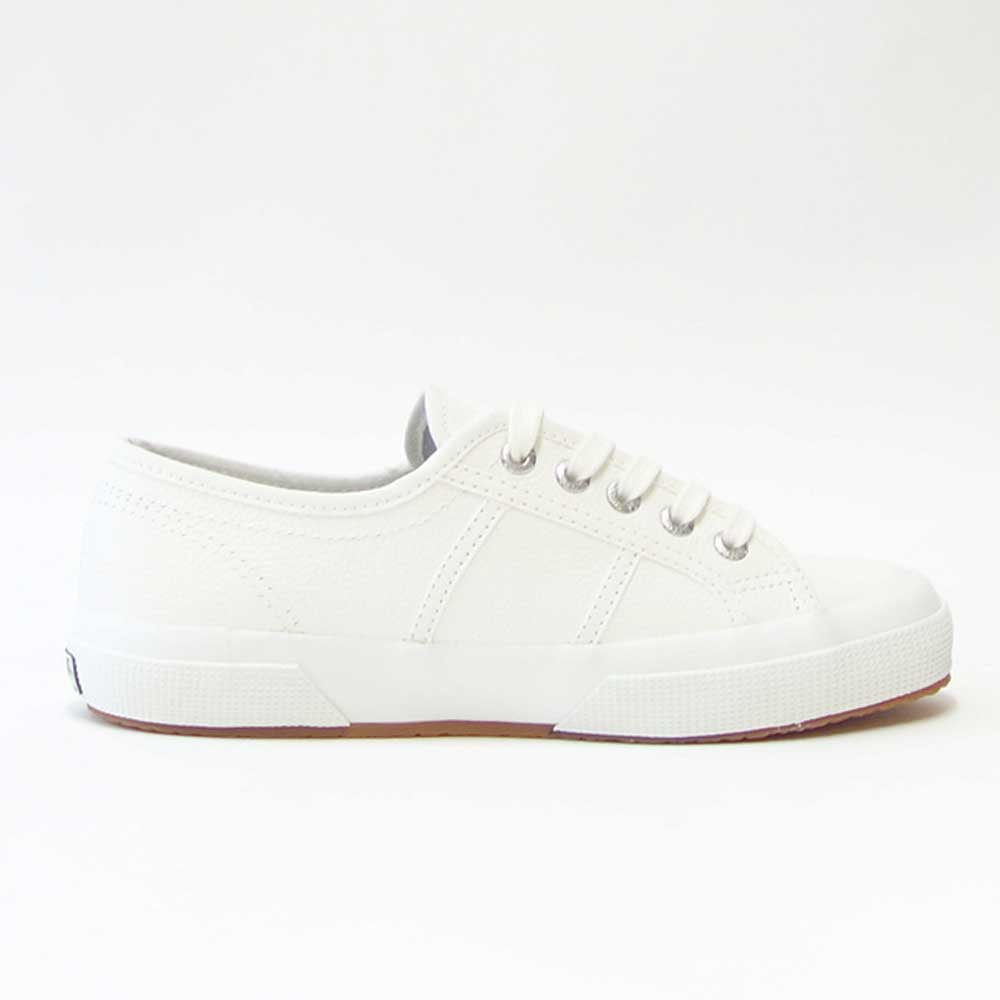 スペルガ SUPERGA 2750-TUMBLED LEATHER(ユニセックス)ホワイト (1s009vho900) タンブルドレザー 風合いの良い天然皮革スニーカー レディース メンズ 「靴」