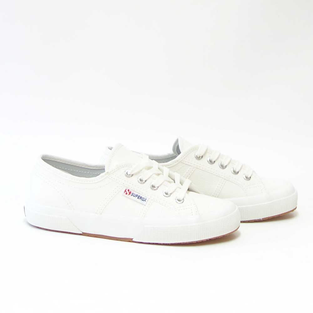 スペルガ SUPERGA 2750-TUMBLED LEATHER(ユニセックス)ホワイト (1s009vho900) タンブルドレザー 風合いの良い天然皮革スニーカー レディース メンズ 「靴」