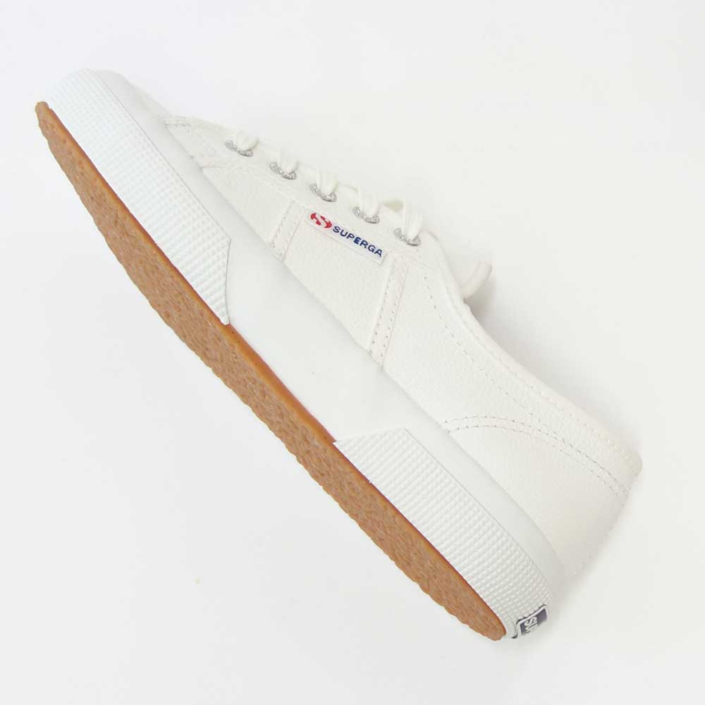 スペルガ SUPERGA 2750-TUMBLED LEATHER(ユニセックス)ホワイト (1s009vho900) タンブルドレザー 風合いの良い天然皮革スニーカー レディース メンズ 「靴」