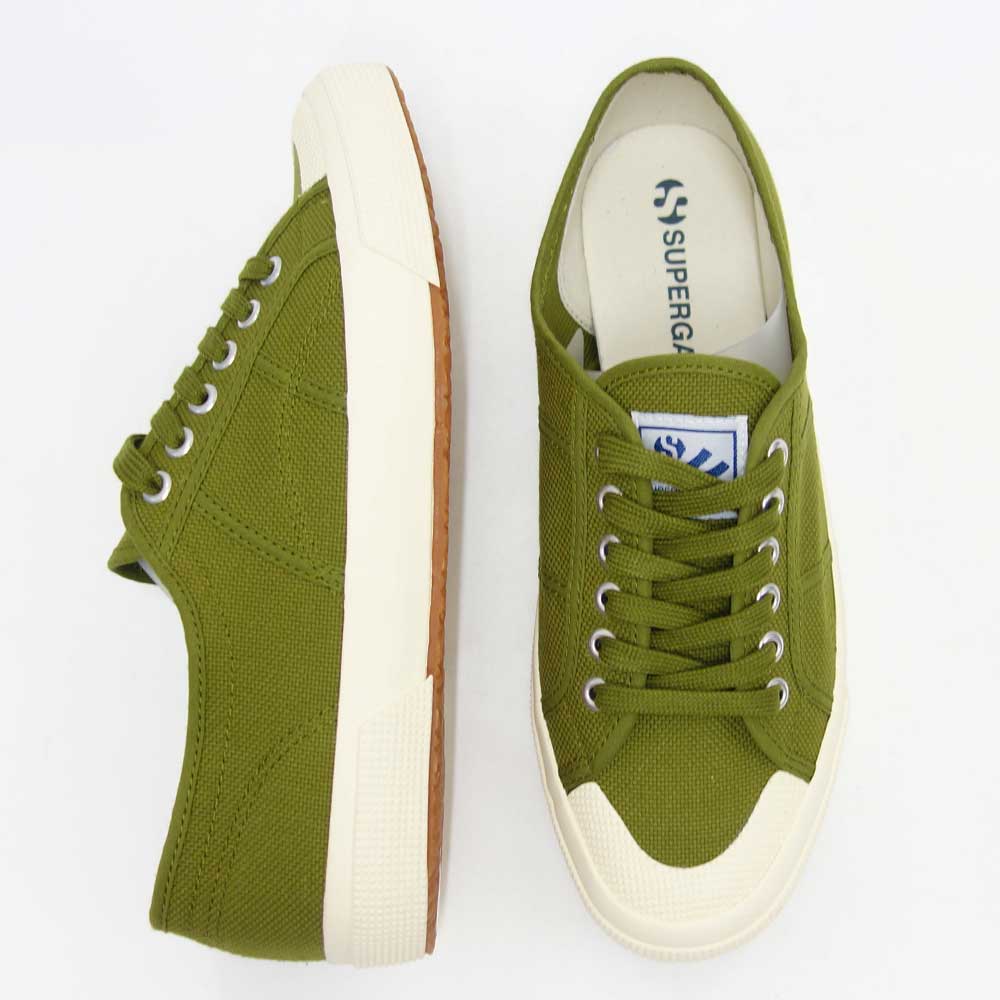 【SALE 30%OFF】 スペルガ SUPERGA 2390-COT U(メンズ)Green Miltary (s00dp10wj0) ナチュラルなキャンバススニーカー 「靴」