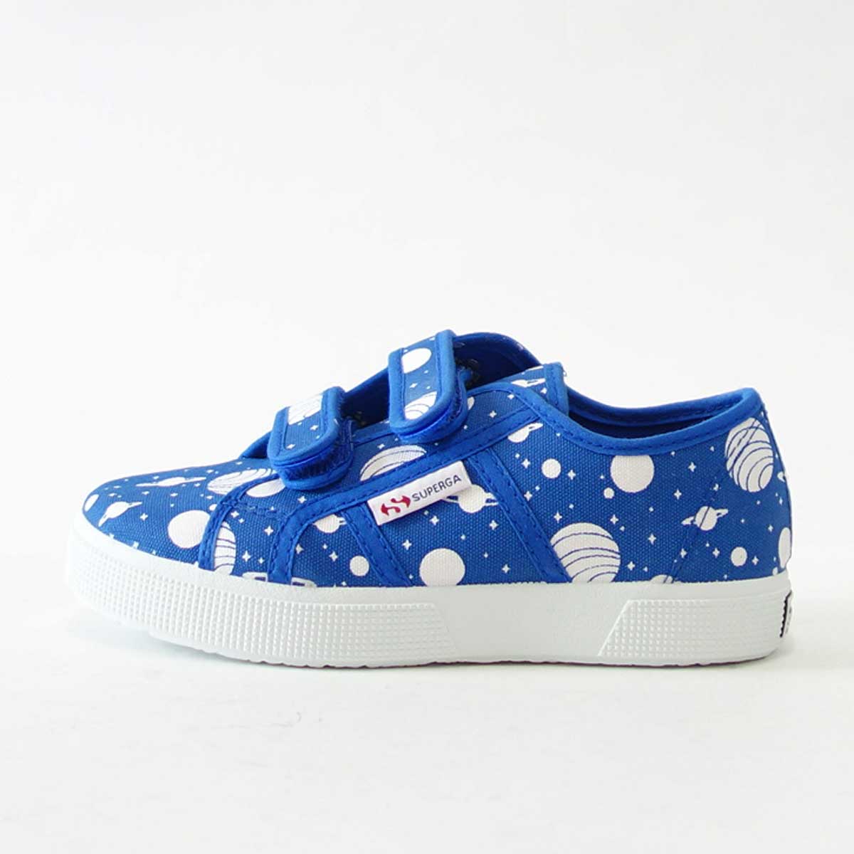 【SALE 50%OFF】 スペルガ SUPERGA 2750-FANCOTSTRAPJ TORCHIETTO(キッズ)Space Royal-White (S00GYE0) ナチュラルなキャンバススニーカー 「靴」