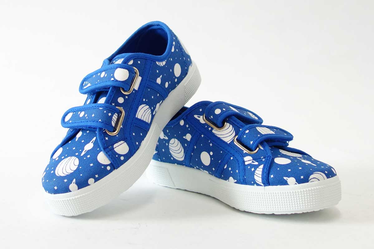 【SALE 50%OFF】 スペルガ SUPERGA 2750-FANCOTSTRAPJ TORCHIETTO(キッズ)Space Royal-White (S00GYE0) ナチュラルなキャンバススニーカー 「靴」