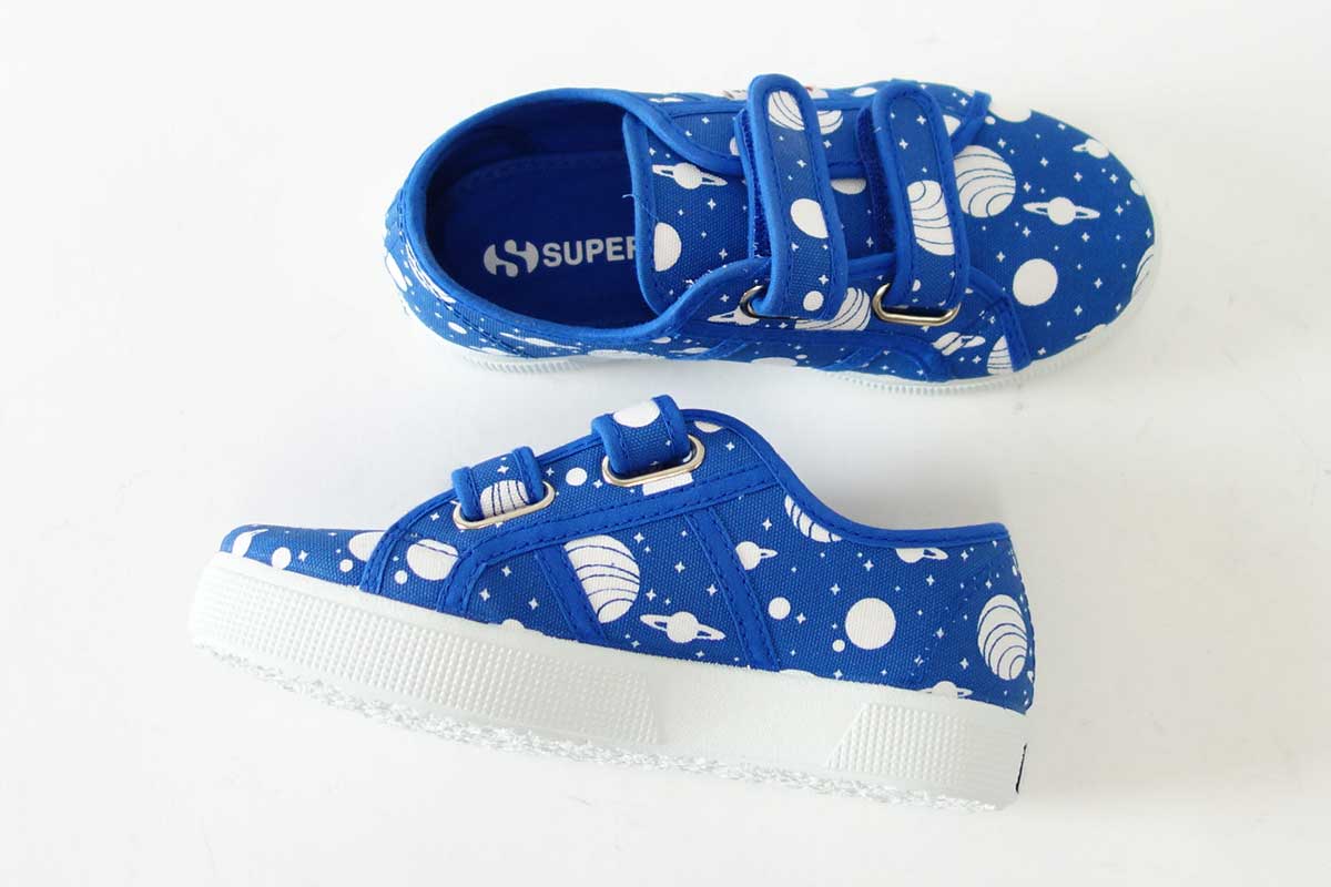 【SALE 50%OFF】 スペルガ SUPERGA 2750-FANCOTSTRAPJ TORCHIETTO(キッズ)Space Royal-White (S00GYE0) ナチュラルなキャンバススニーカー 「靴」