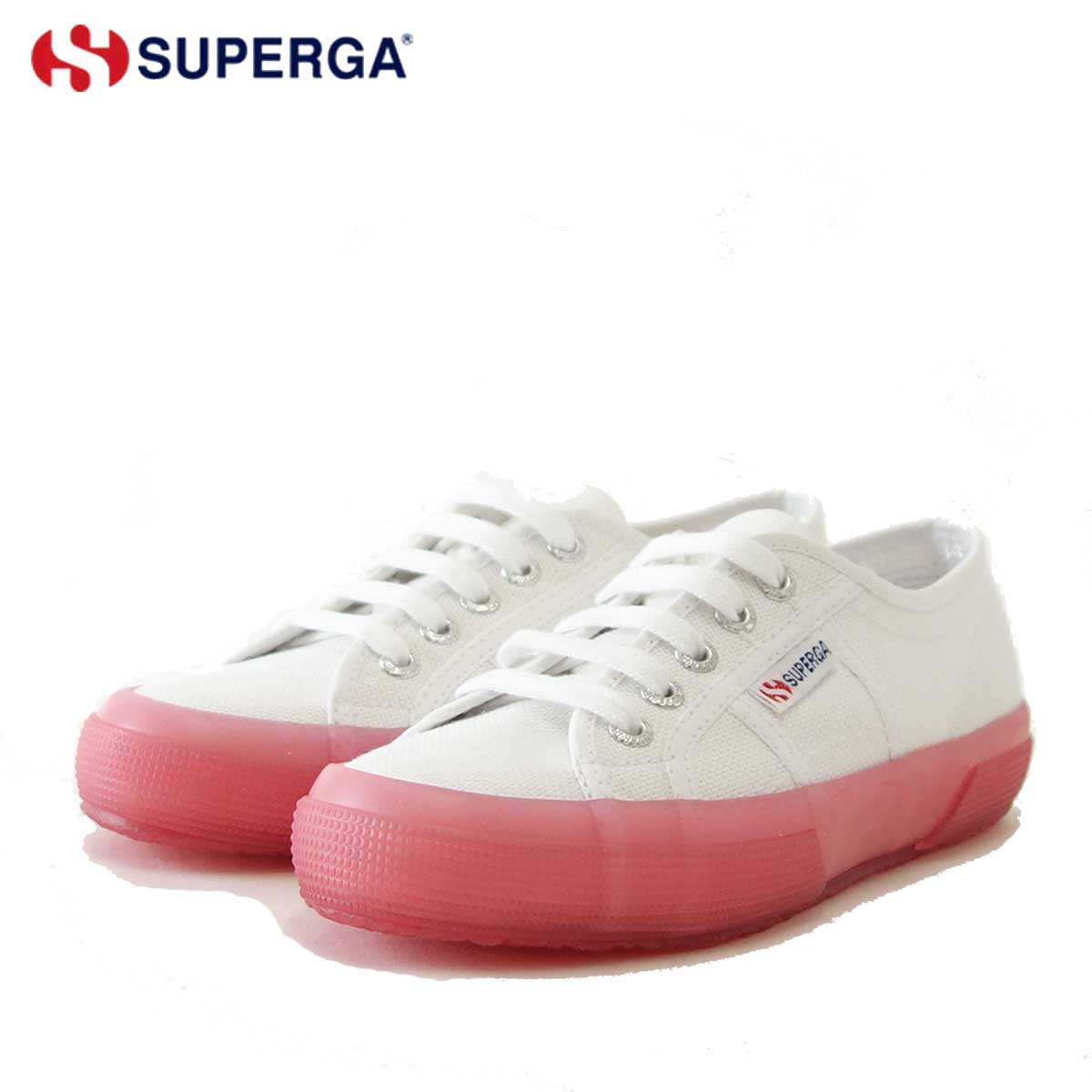 【SALE 50%OFF】 スペルガ SUPERGA 2750-JELLYGUM COTU(ユニセックス)White-Pink (S1113DW) ナチュラルなキャンバススニーカー 「靴」