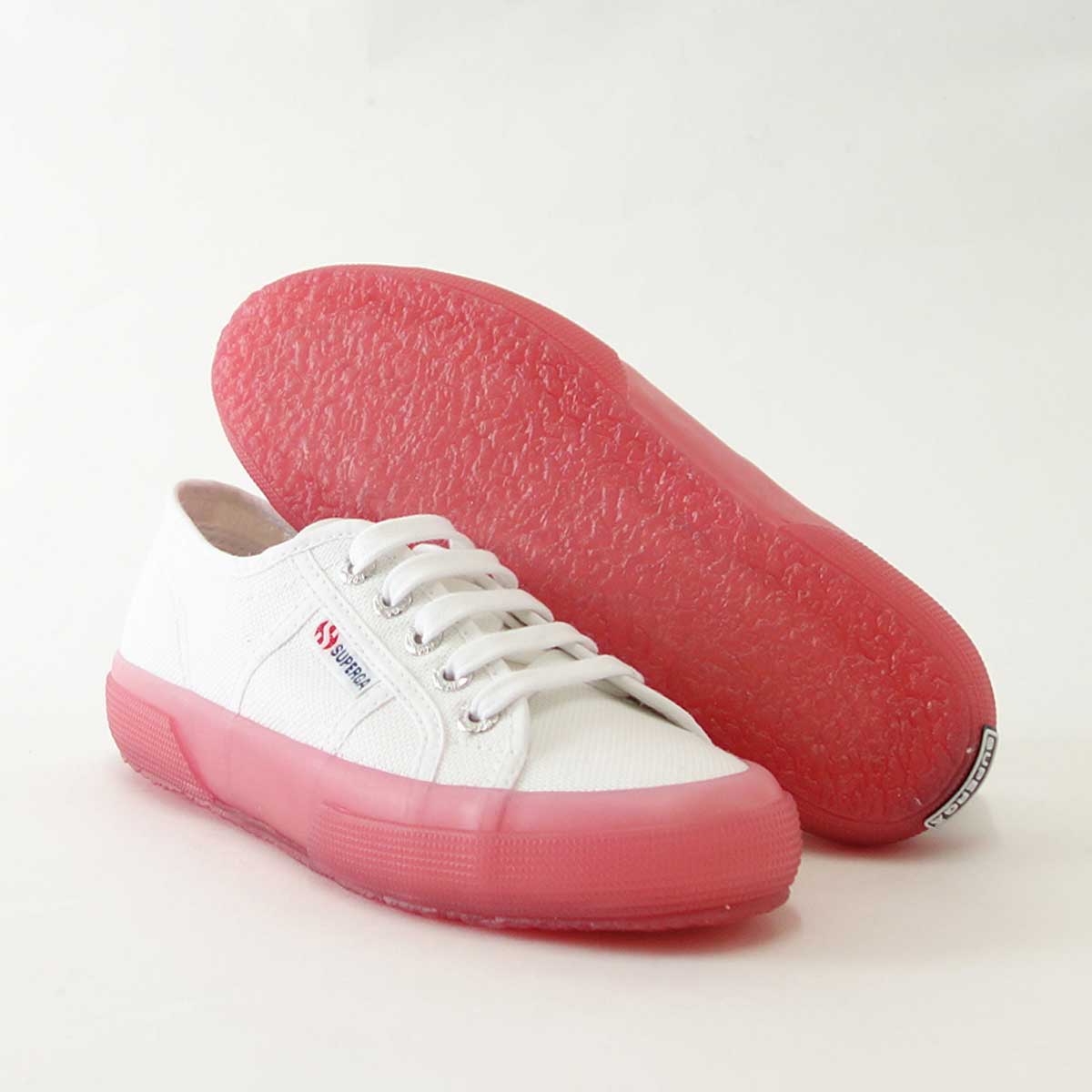 【SALE 50%OFF】 スペルガ SUPERGA 2750-JELLYGUM COTU(ユニセックス)White-Pink (S1113DW) ナチュラルなキャンバススニーカー 「靴」