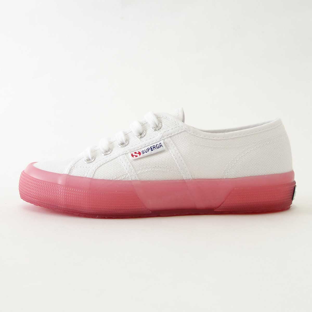 【SALE 50%OFF】 スペルガ SUPERGA 2750-JELLYGUM COTU(ユニセックス)White-Pink (S1113DW) ナチュラルなキャンバススニーカー 「靴」
