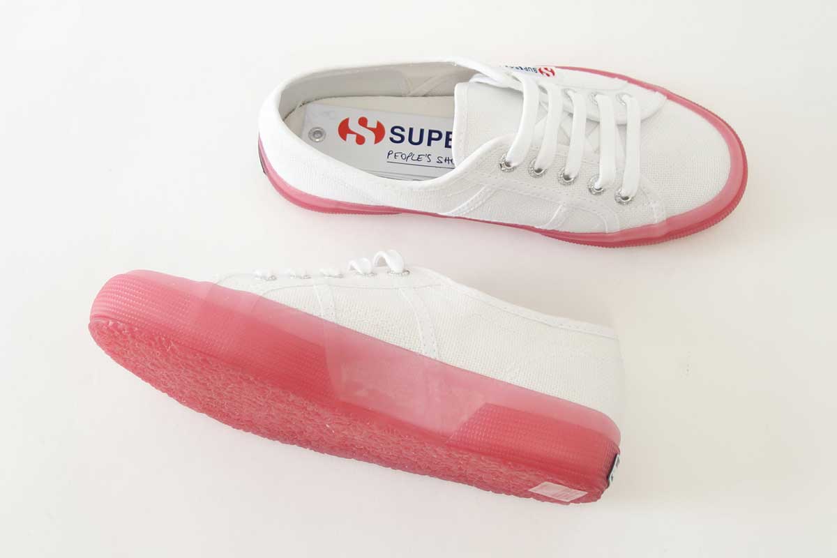 【SALE 50%OFF】 スペルガ SUPERGA 2750-JELLYGUM COTU(ユニセックス)White-Pink (S1113DW) ナチュラルなキャンバススニーカー 「靴」