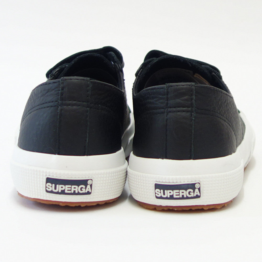 【SALE 50%OFF】 スペルガ SUPERGA 3STRAPS TUMBLED LEATHERU(ユニセックス)ブラック (s111lww005) 風合いの良い天然皮革スニーカー 「靴」