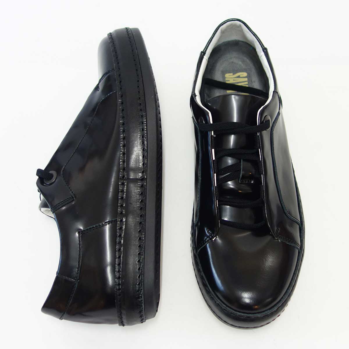 【SALE 50%OFF】 SAYA(サヤ) S50751 ブラック オパンケレースアップシューズ「靴」
