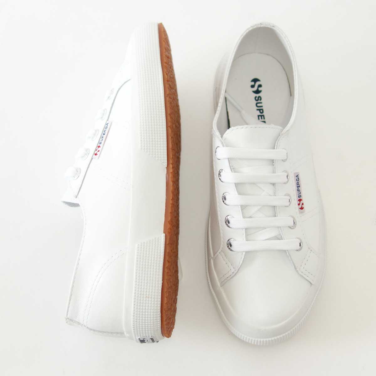スペルガ SUPERGA 2750 NAPLNGCOTU(ユニセックス)White (S8115BW) 風合いの良い天然皮革スニーカー 「靴」