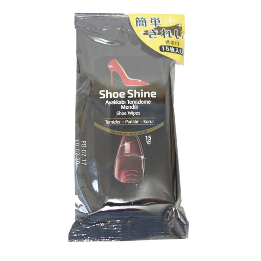 靴用ツヤ出し・汚れ落としシート(ウェットタイプ) SHOE SHINE SHEET シューシャインシート(15枚入り)メール便可