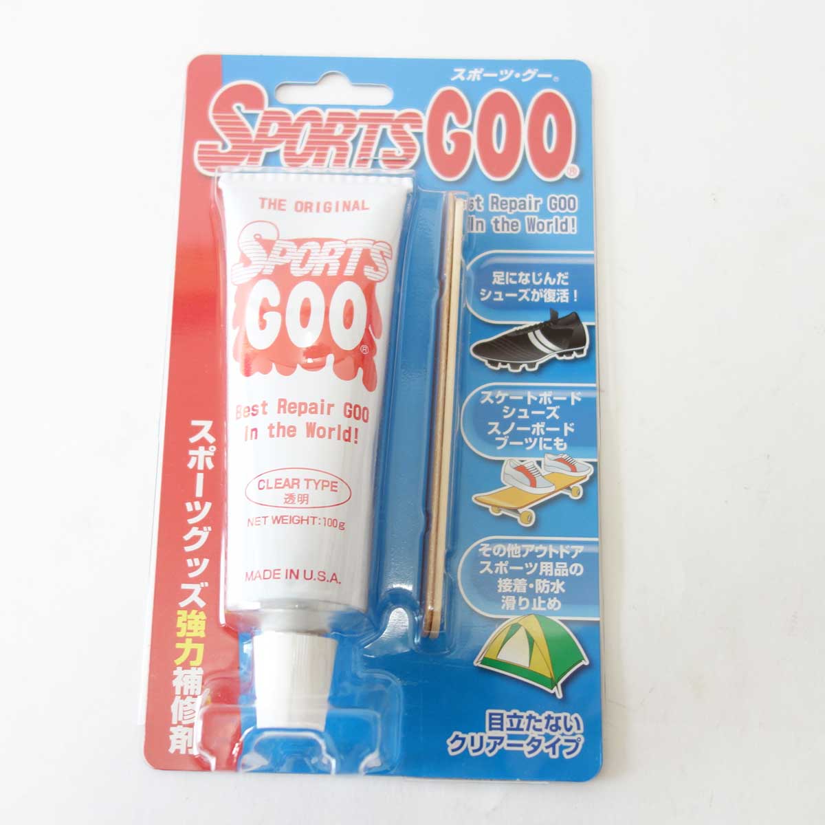 擦り減った靴底の補修剤(シューグーの透明タイプ) 【SPORTS GOO】スポーツグー(靴修理剤) スニーカーやウォーキングシューズの底減り防止に