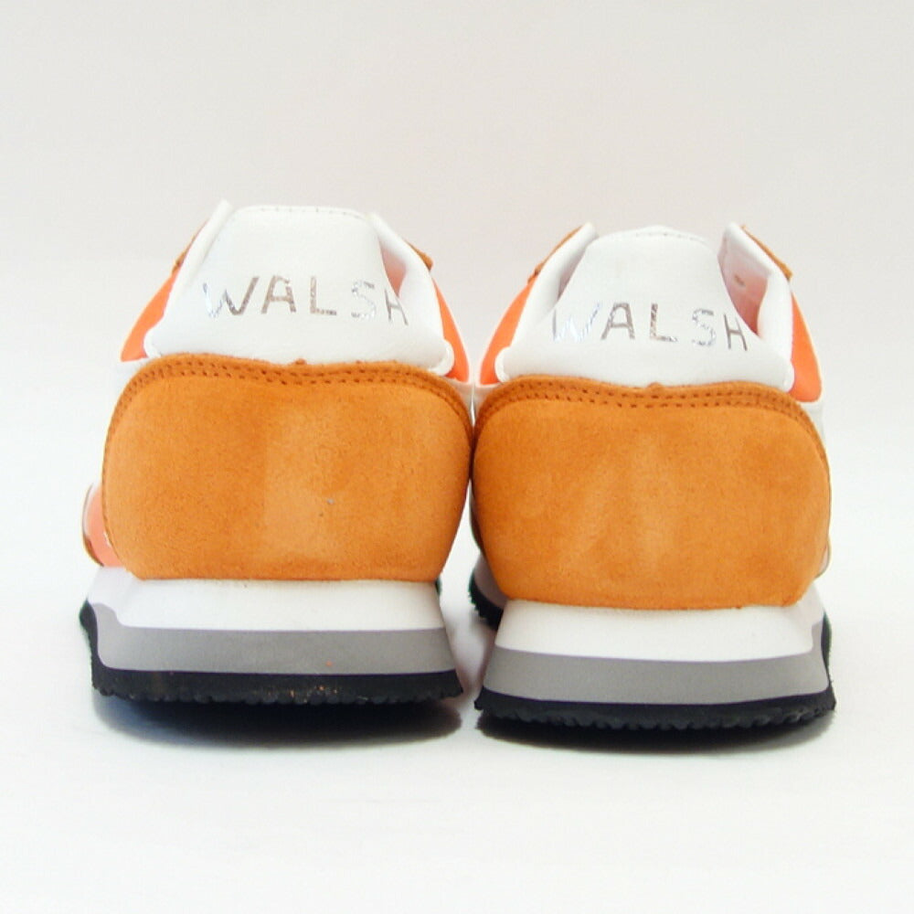 WALSH ウォルシュ TOR 01394(ユニセックス) Tornado カラー:オレンジ/ホワイト(英国製) スエード&ナイロンのランニングスニーカー 「靴」