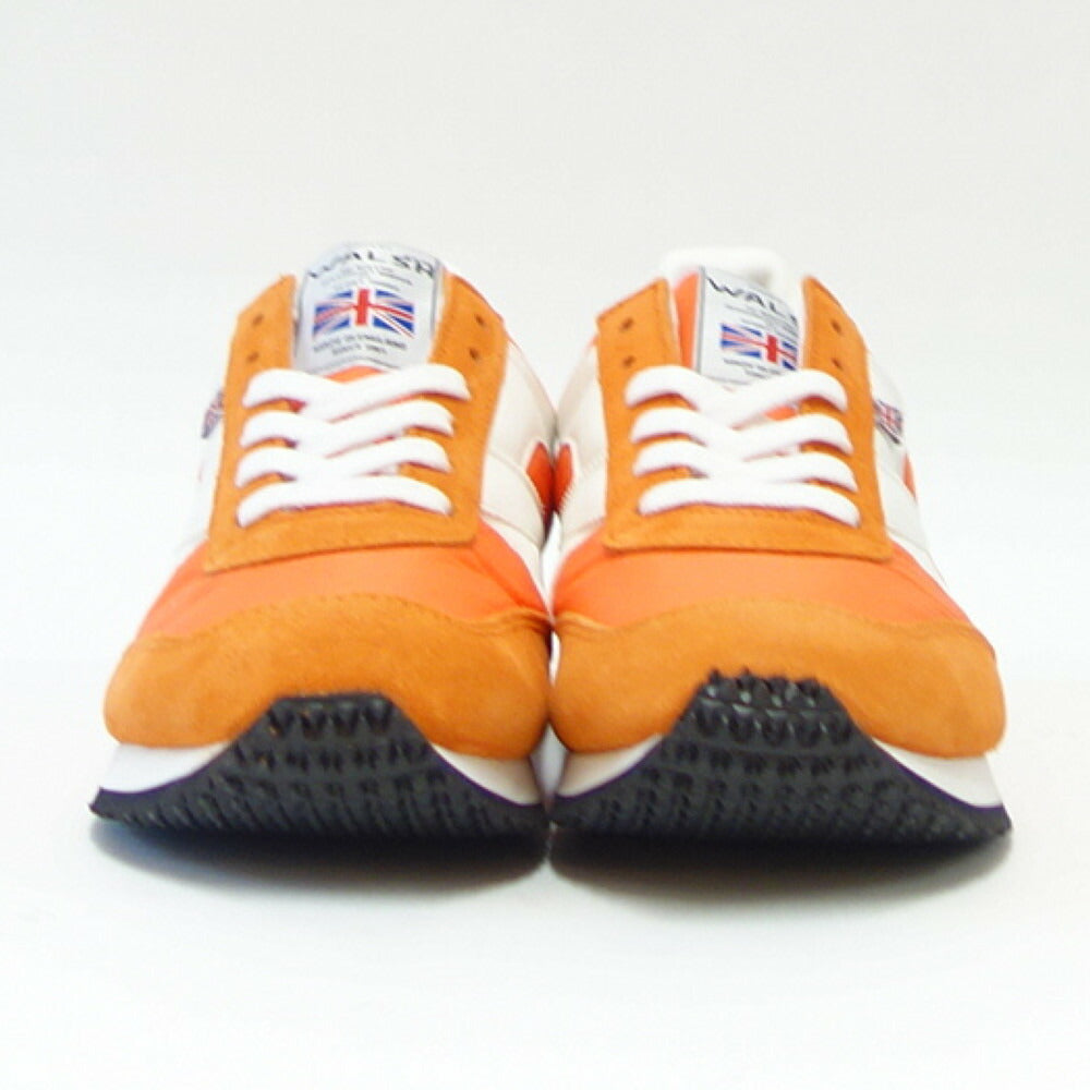 WALSH ウォルシュ TOR 01394(ユニセックス) Tornado カラー:オレンジ/ホワイト(英国製) スエード&ナイロンのランニングスニーカー 「靴」