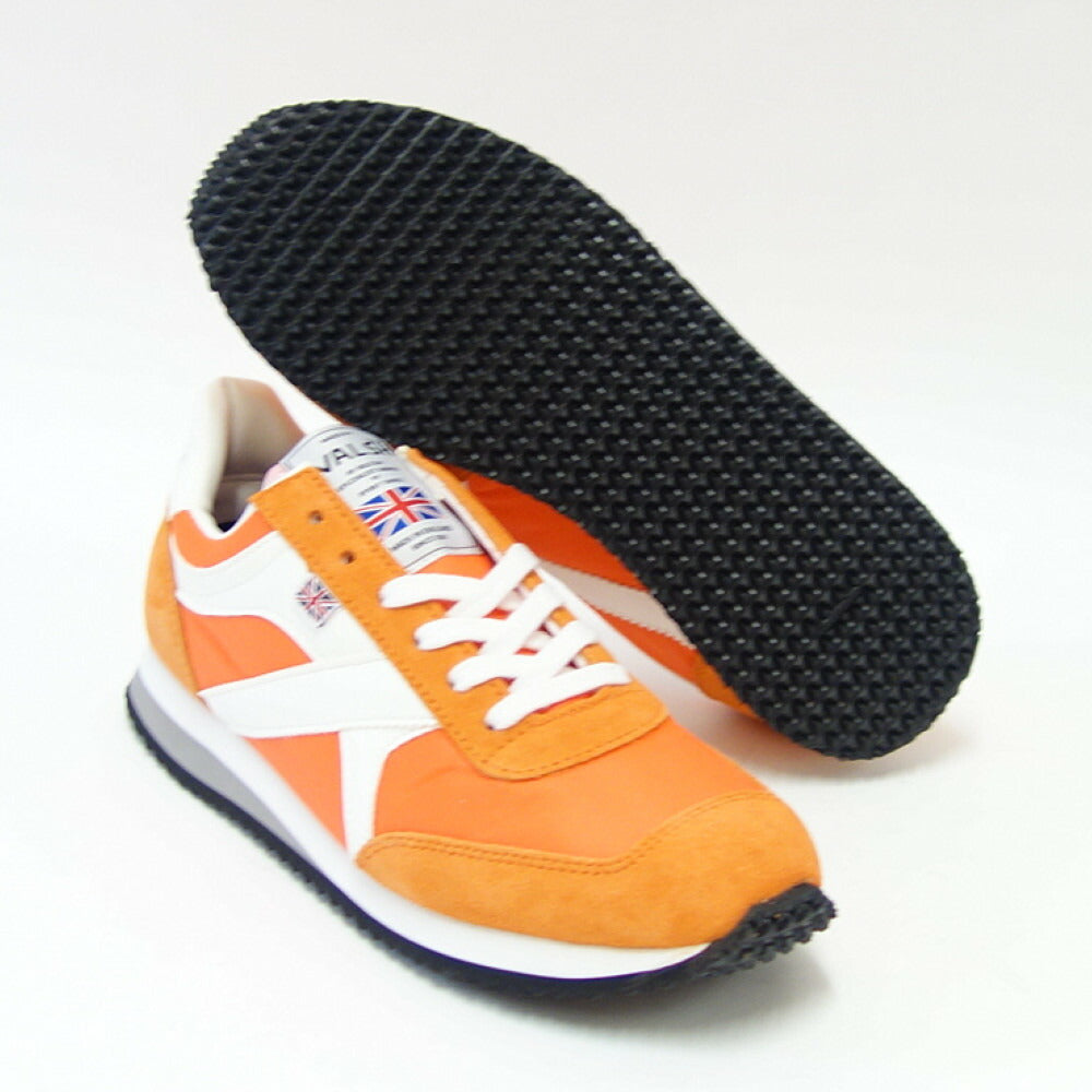 WALSH ウォルシュ TOR 01394(ユニセックス) Tornado カラー:オレンジ/ホワイト(英国製) スエード&ナイロンのランニングスニーカー 「靴」