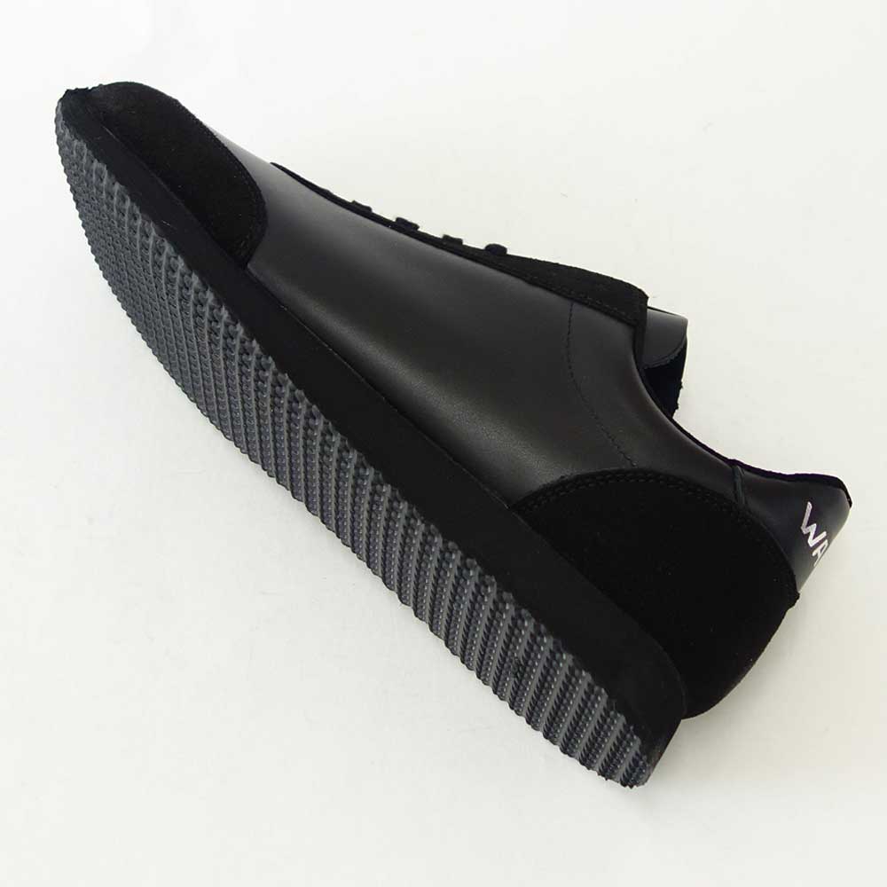 WALSH ウォルシュ TOR 22417(ユニセックス) Tornado17 LEA カラー:ブラック(英国製) オールレザー 天然皮革のランニングスニーカー  「靴」