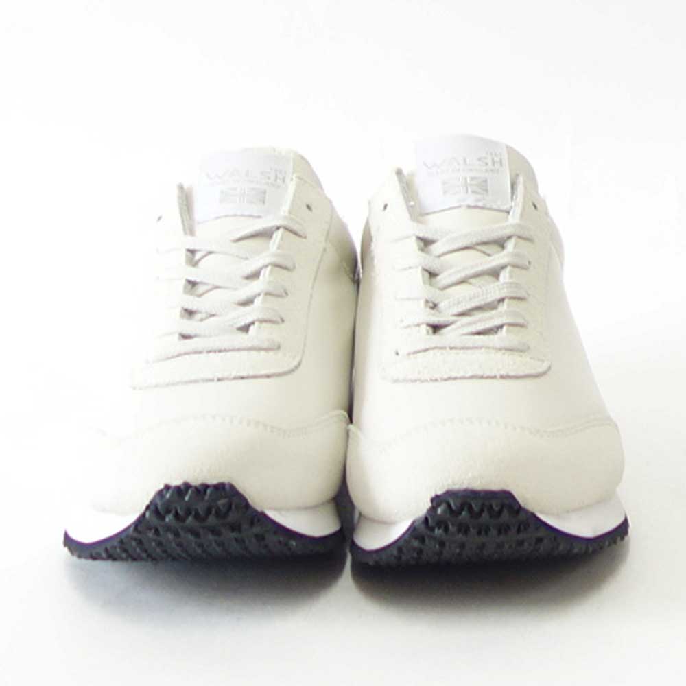 WALSH ウォルシュ TOR 22419(ユニセックス) Tornado17 LEA カラー:オフホワイト(英国製) オールレザー 天然皮革のランニングスニーカー  「靴」