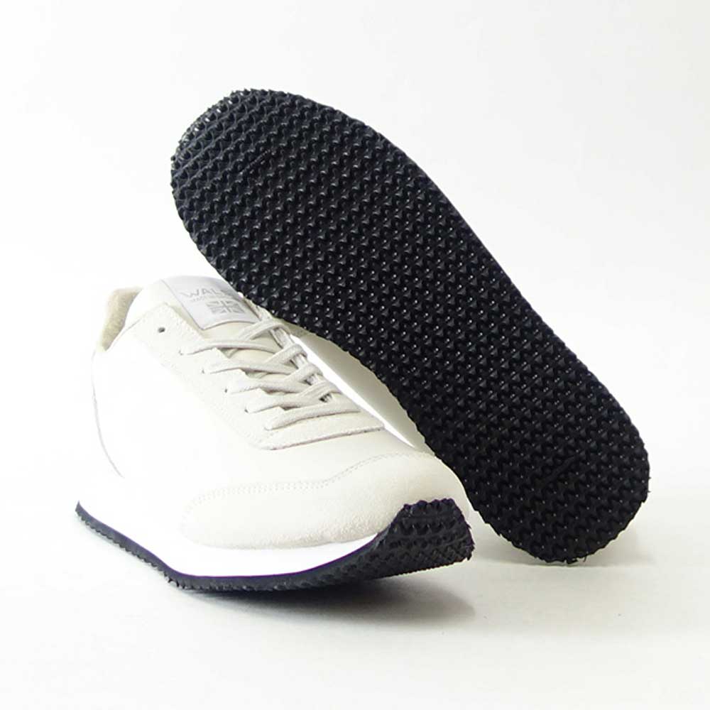 WALSH ウォルシュ TOR 22419(ユニセックス) Tornado17 LEA カラー:オフホワイト(英国製) オールレザー 天然皮革のランニングスニーカー  「靴」