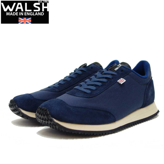 WALSH ウォルシュ TOR50065(ユニセックス) Tornado 17 カラー:ネイビー(英国製)  スエード&ナイロンのランニングスニーカー 「靴」
