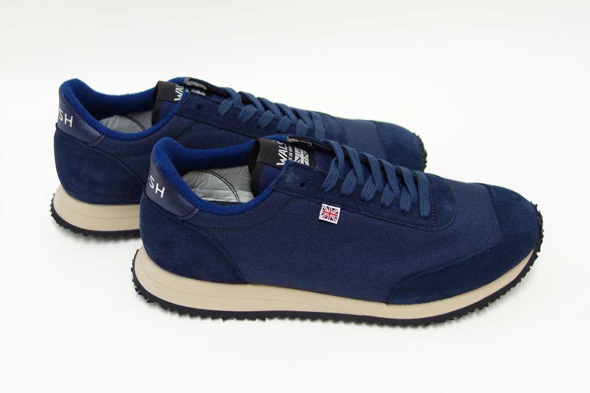 WALSH ウォルシュ TOR50065(ユニセックス) Tornado 17 カラー:ネイビー(英国製)  スエード&ナイロンのランニングスニーカー 「靴」