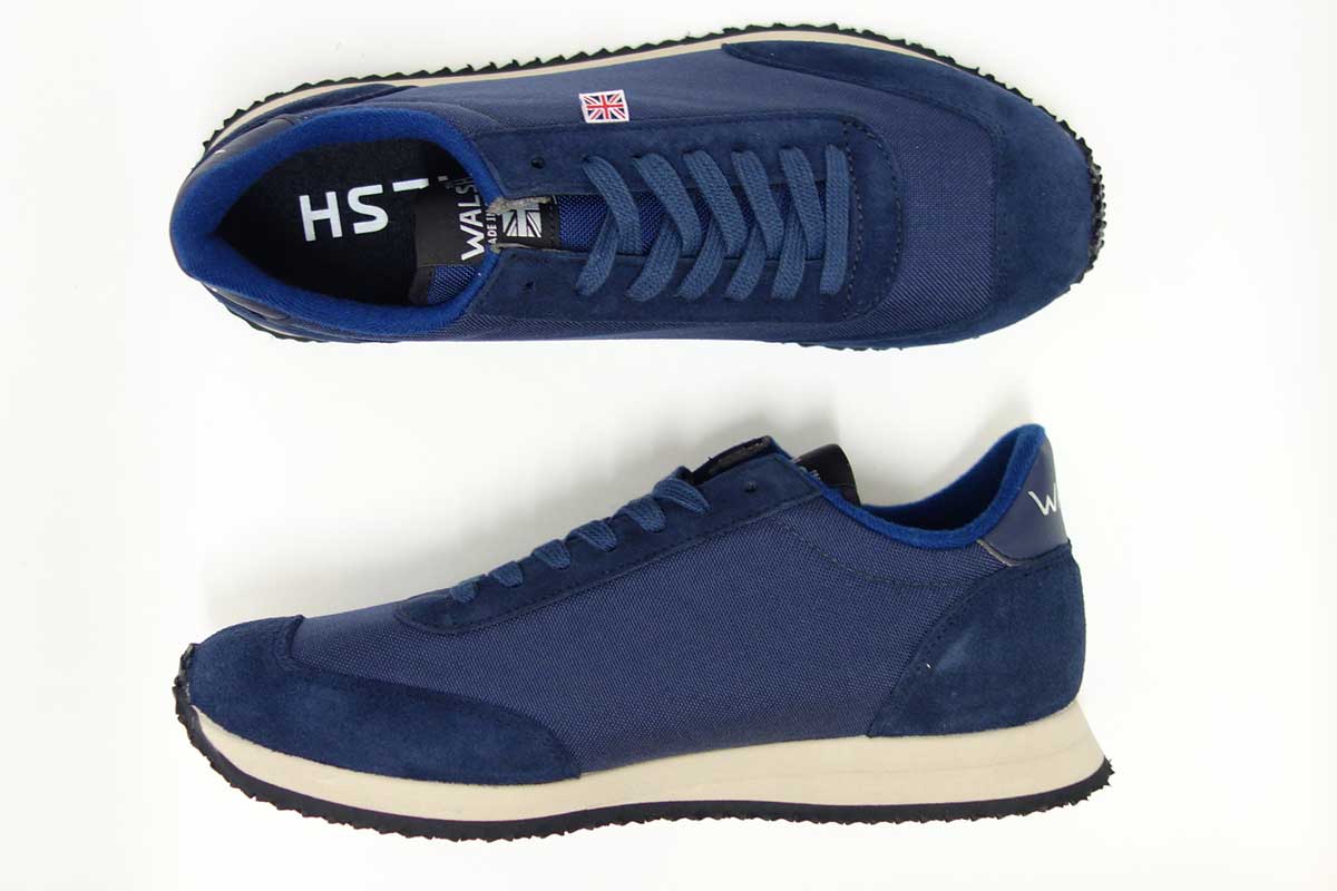WALSH ウォルシュ TOR50065(ユニセックス) Tornado 17 カラー:ネイビー(英国製)  スエード&ナイロンのランニングスニーカー 「靴」