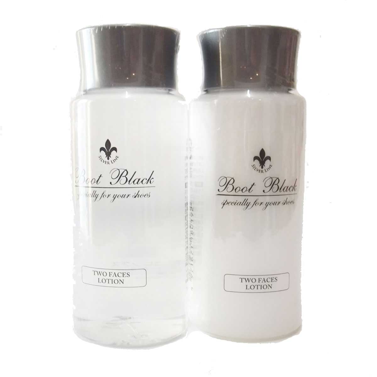 水性汚れと油性汚れを落とす2層のローション COLUMBUS コロンブス TWO FACES LOTION ツーフェイスローション Boot Black SILVER LINE(日本製) 靴 シューズ