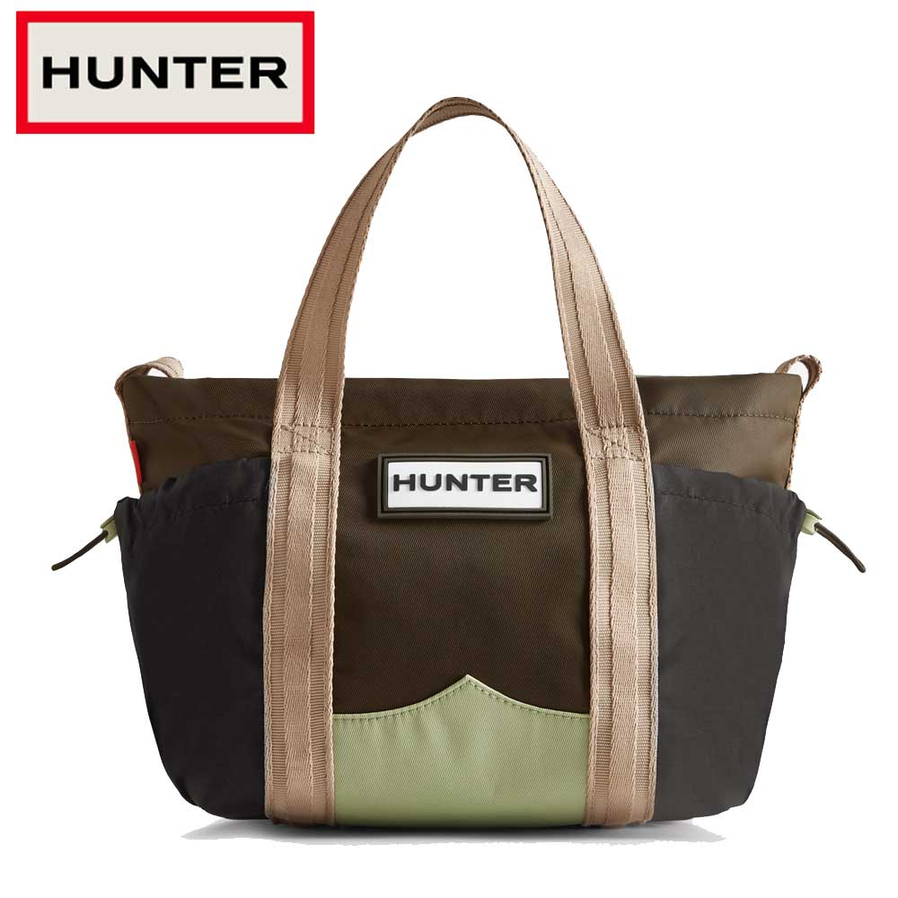 ハンター HUNTER UBS1121ATR LOE パッチワーク ミニ トート バッグ (カラー:BLACK/DARK OLIVE/EVERGLADE GREEN ) トートバッグ ショルダーバッグ ハンドバッグ