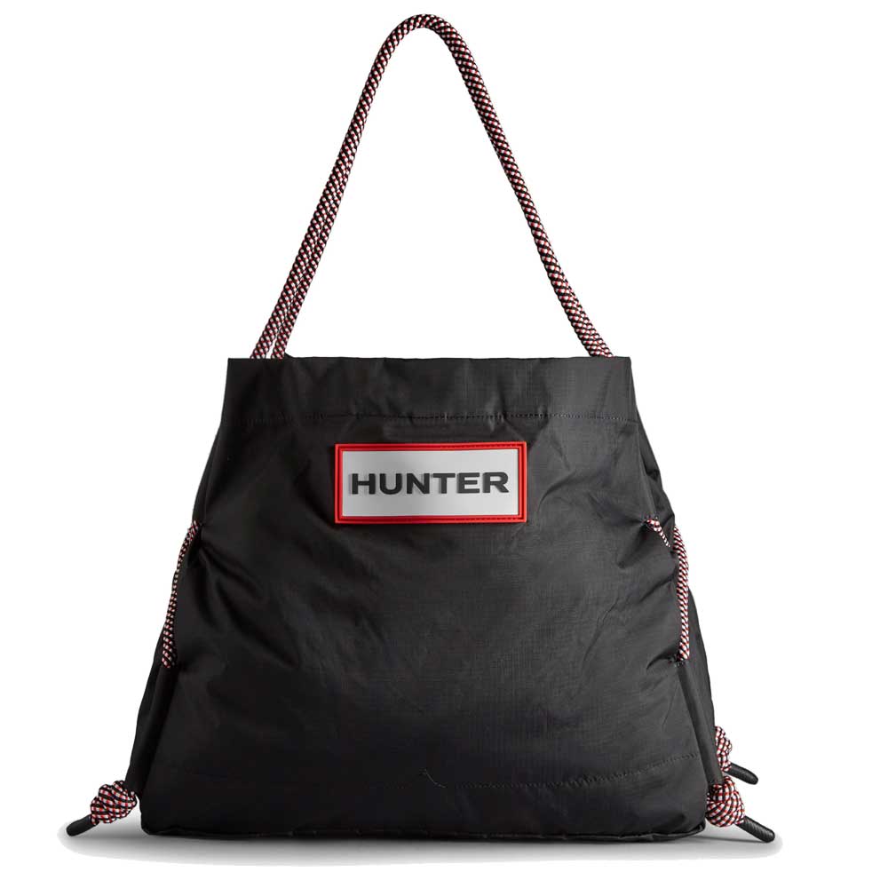 ハンター HUNTER UBP1518NRS トラベル リップストップ リサイクル ナイロン ビーチ バッグ (カラー:ブラック/レッド ボックス ロゴ) ショルダーバッグ トート バッグ