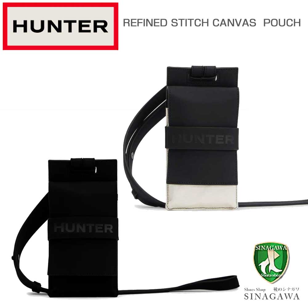 ハンター HUNTER UBP2304CAA リファインド スティッチ キャンバス フォンポーチ (カラー:ブラック・ナチュラル) ポーチ ショルダーバッグ