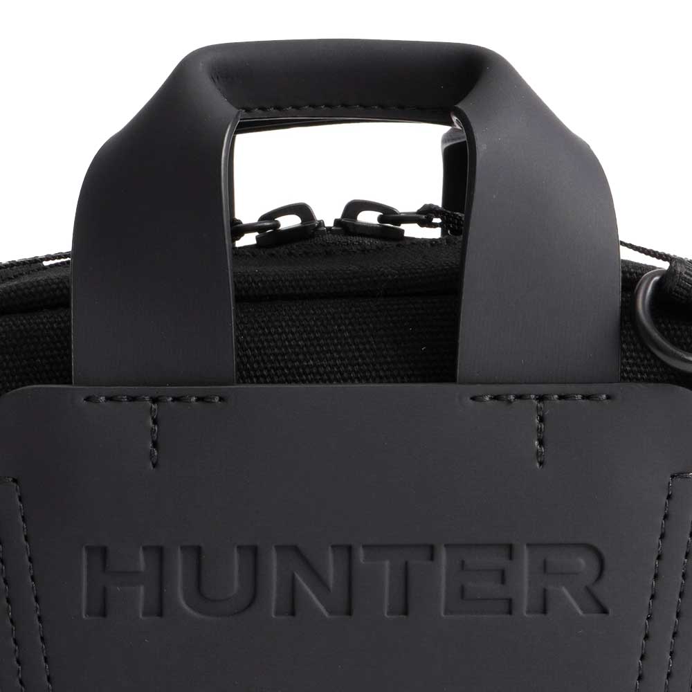 ハンターHUNTERUBX4013CAAリファインドスティッチキャンバスクロスボディ(カラー:ブラック・ナチュラル)ショルダーバッグ
