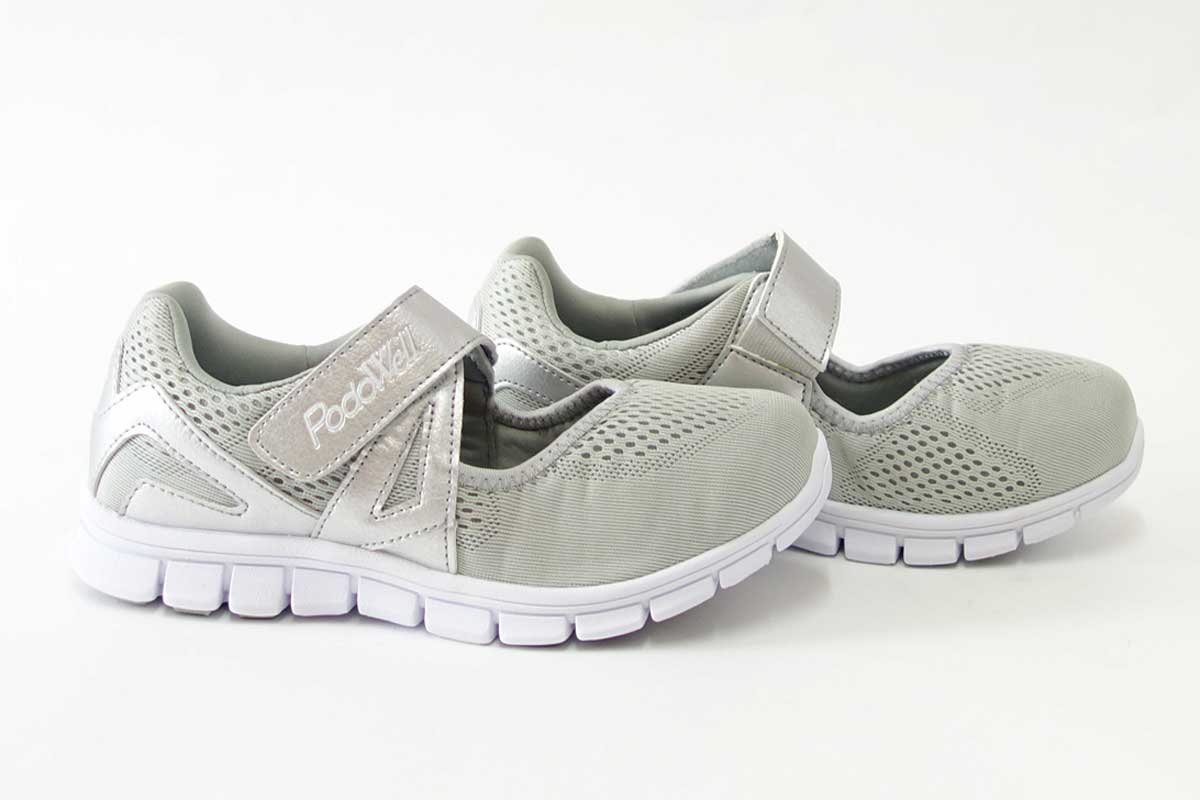 PodoWell ポドウエル VAUCLUSE(ボークリューズ) グレー(レディース) ゆったり幅広 リハビリ 介護シューズ 「靴」