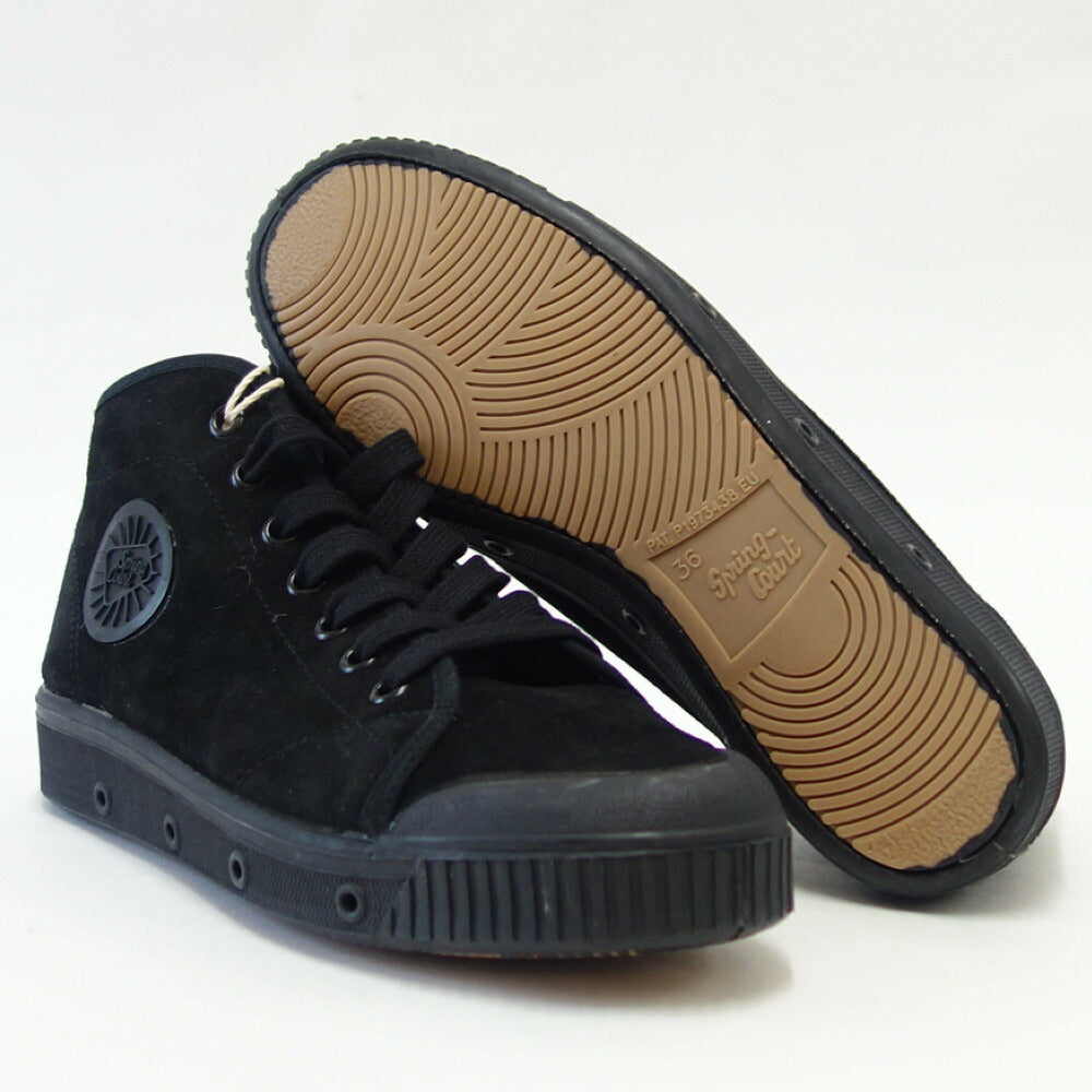 【SALE 50%OFF】 スプリングコート Spring Court VB2S-S2(レディース)B2 SUEDE VULCA カラー:ブラック/ブラック スエードレザー ハイカットスニーカー 「靴」