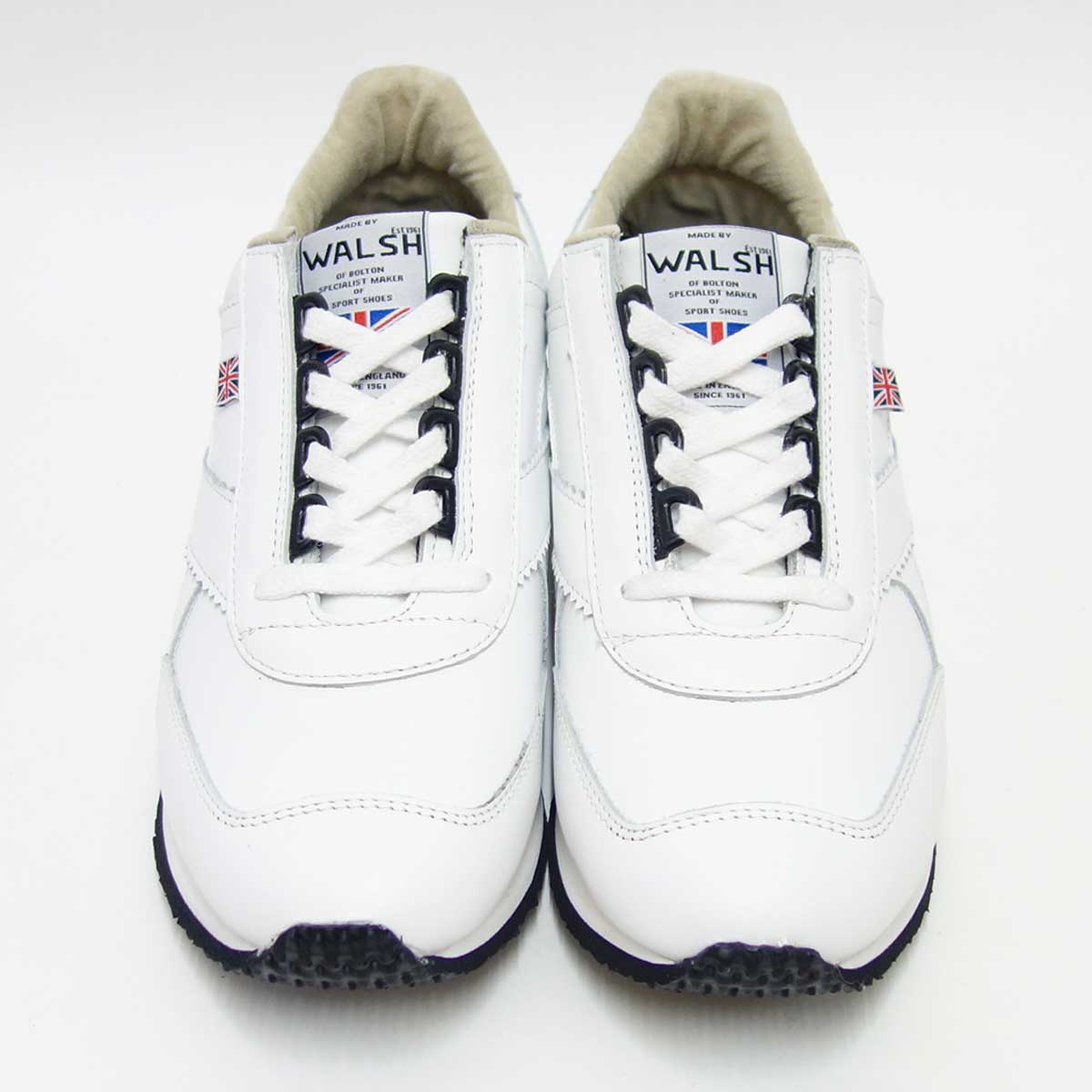 WALSH ウォルシュ VOY50007(ユニセックス) Voyager Leather カラー:ホワイト(英国製)  オールレザーのランニングスニーカー 「靴」