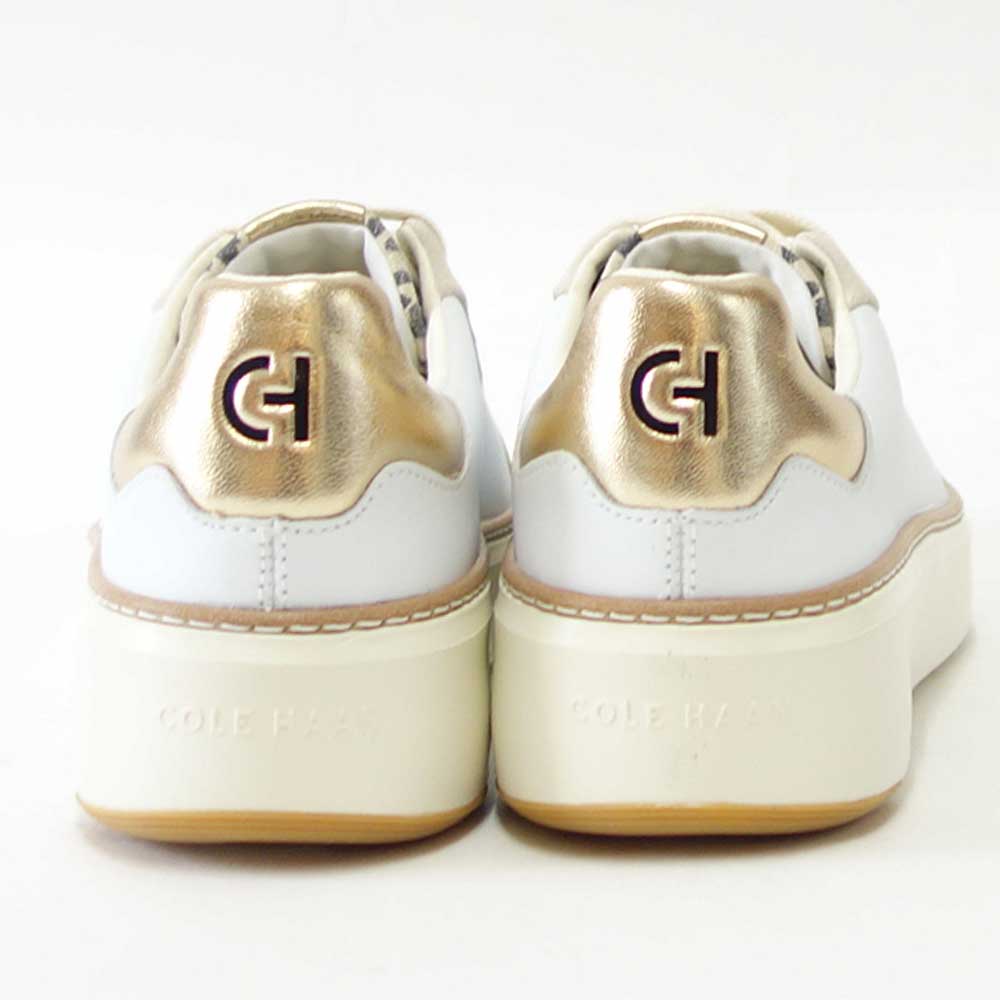 コールハーン COLE HAAN グランドプロ トップスピン スニーカー w22754 ホワイト/ レオパード プリント (レディース) 天然皮革 ローカット スニーカー ウォーキング レザー レースアップ 本革 軽量「靴」