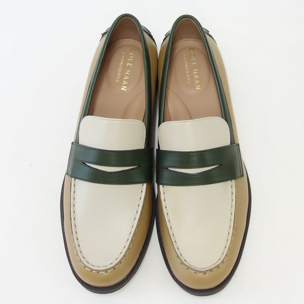 【SALE 30%OFF】 コールハーン COLE HAAN ソフィア ローファー w24678 アイボリー / ダーク コンブ グリーン / バーチ (レディース) 天然皮革 ローファー 「靴」