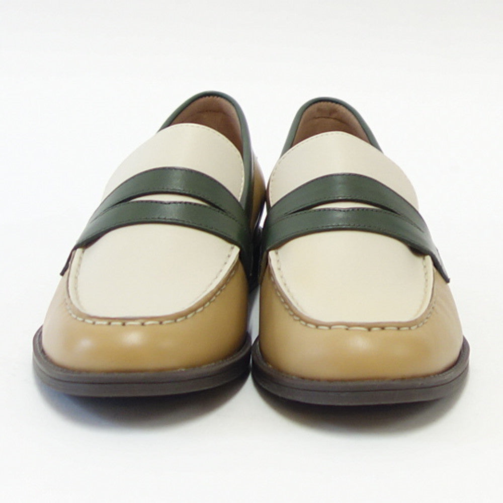 【SALE 30%OFF】 コールハーン COLE HAAN ソフィア ローファー w24678 アイボリー / ダーク コンブ グリーン / バーチ (レディース) 天然皮革 ローファー 「靴」