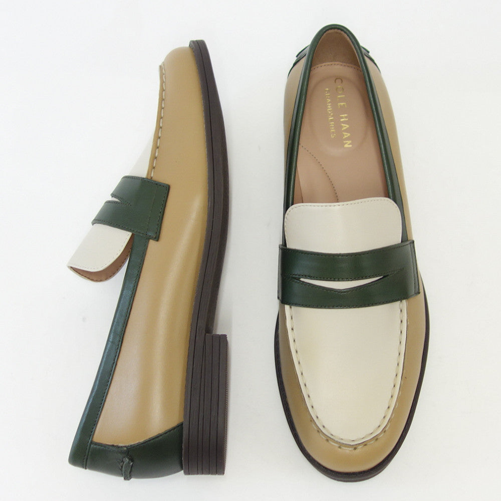 【SALE 30%OFF】 コールハーン COLE HAAN ソフィア ローファー w24678 アイボリー / ダーク コンブ グリーン / バーチ (レディース) 天然皮革 ローファー 「靴」