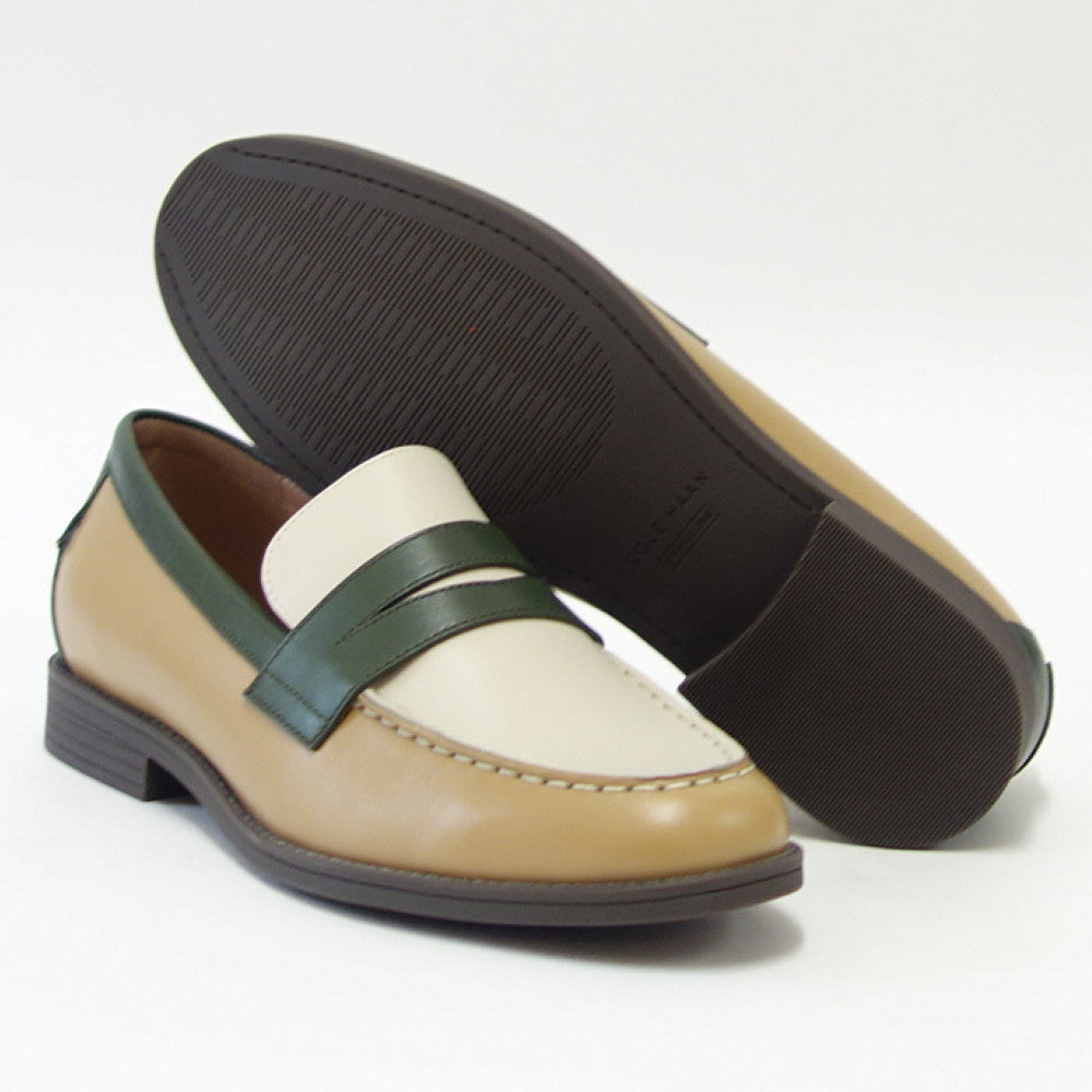 【SALE 30%OFF】 コールハーン COLE HAAN ソフィア ローファー w24678 アイボリー / ダーク コンブ グリーン / バーチ (レディース) 天然皮革 ローファー 「靴」